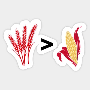 Wheat > Corn Kansas Jayhawks Blue Sticker